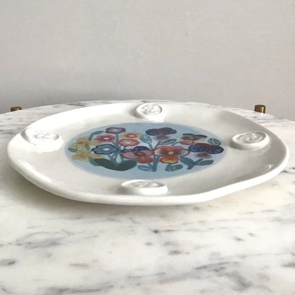 Anthropologie Francesca Kaye Handpainted Glazed Plate New In Box - Picture 9 of 10